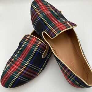 WOMENS J CREW TARTAN PLAID  SLIP ON LOAFER